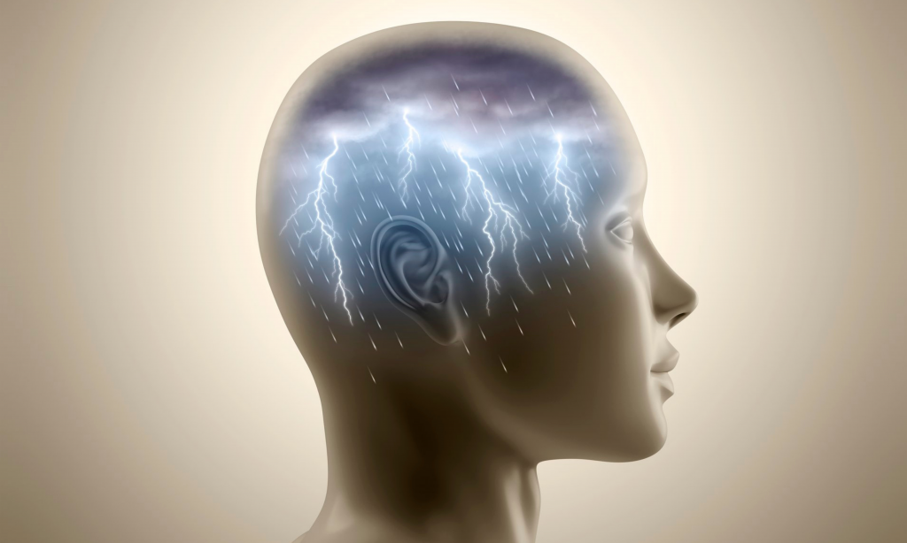 storm in brain symbolising migraine