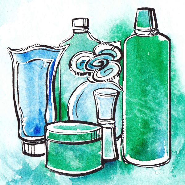 Hand drawing of cosmetics