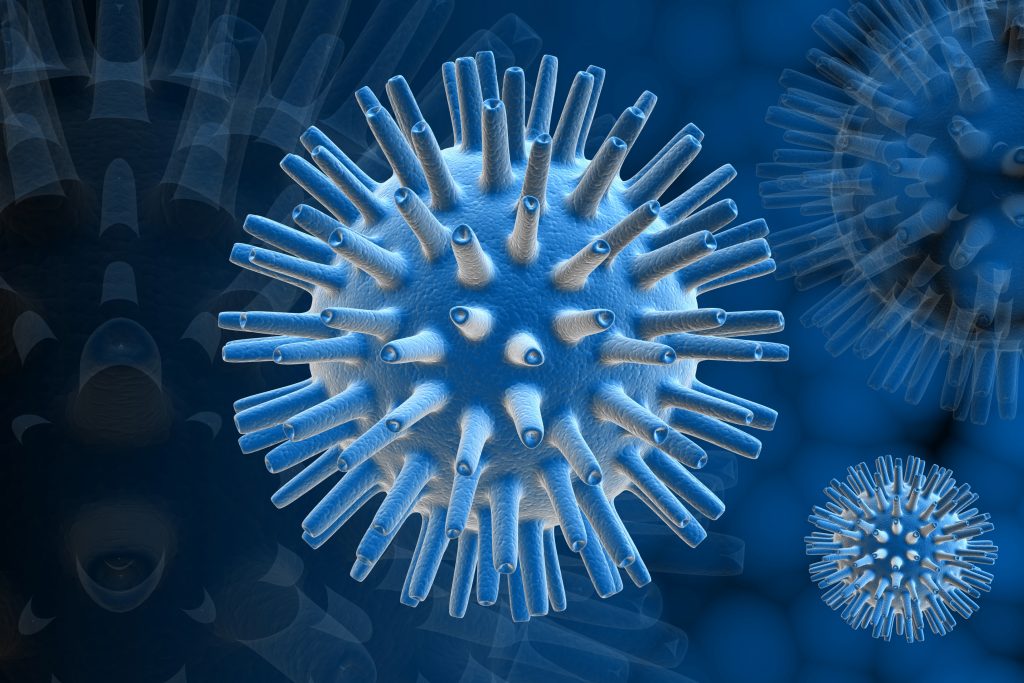 3D illustraion of herpes virus