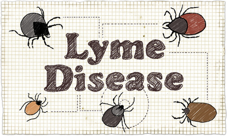 Lyme Disease Illustrated on old Paper with soft Pen